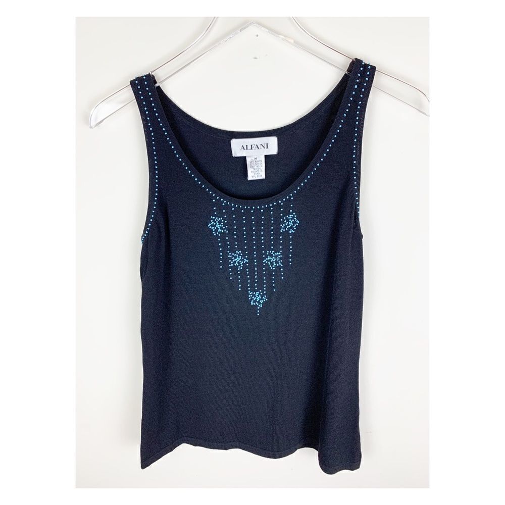 Alfani Black and Blue Tank Top